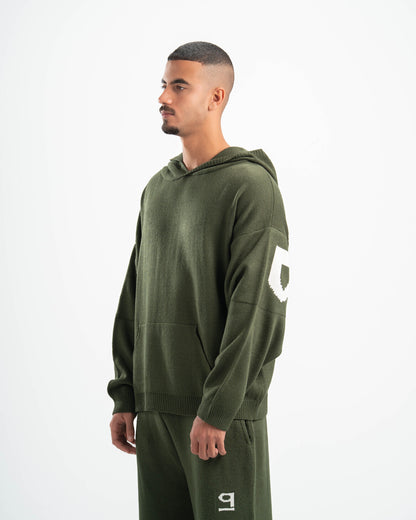 PSYCH OLIVE KNITTED HOODIE