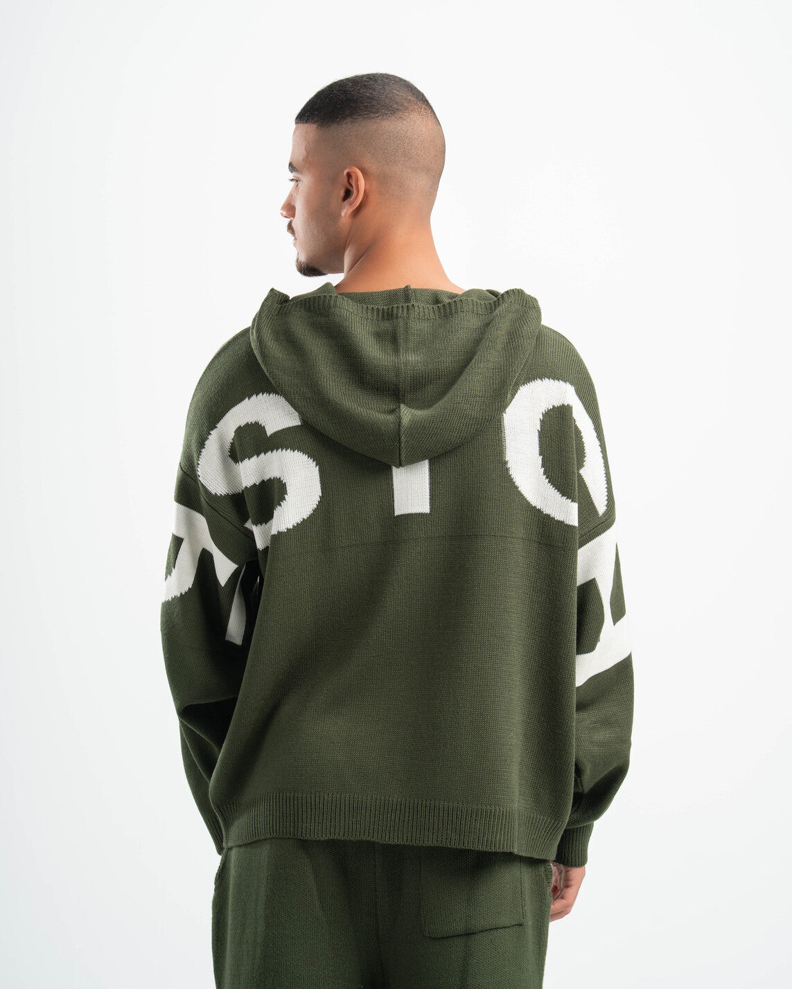 PSYCH OLIVE KNITTED HOODIE