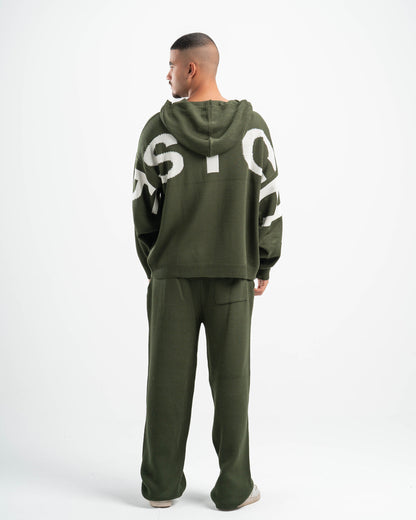 PSYCH OLIVE KNITTED HOODIE