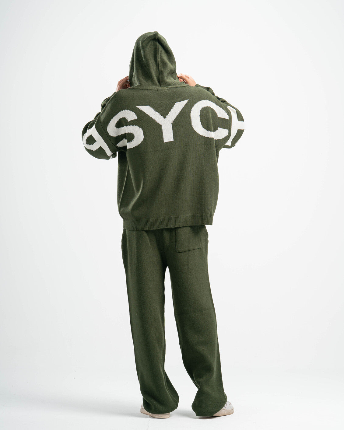 PSYCH OLIVE KNITTED HOODIE