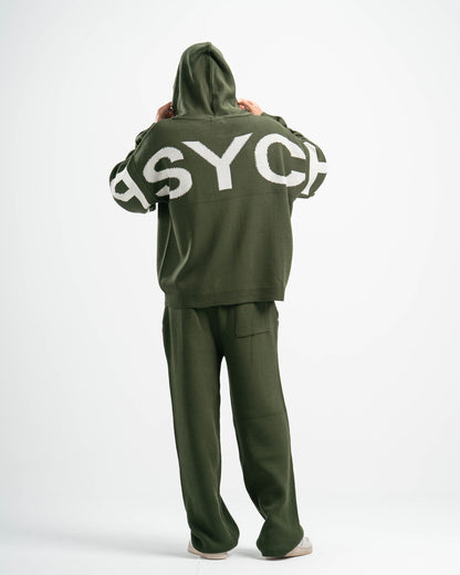 PSYCH OLIVE KNITTED HOODIE