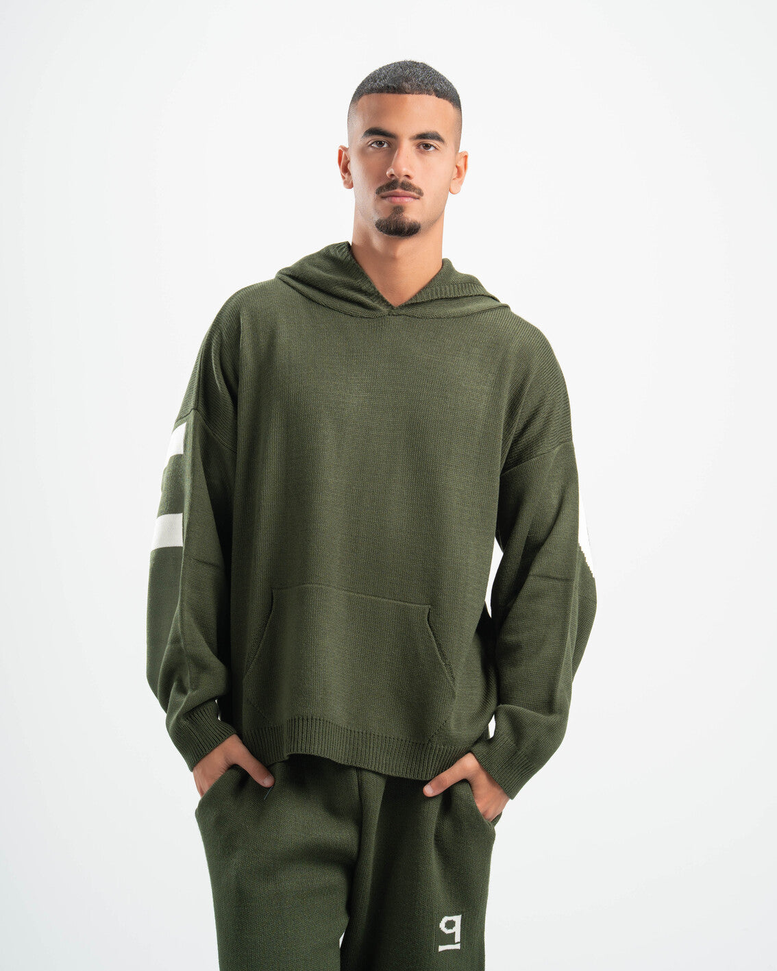 PSYCH OLIVE KNITTED HOODIE