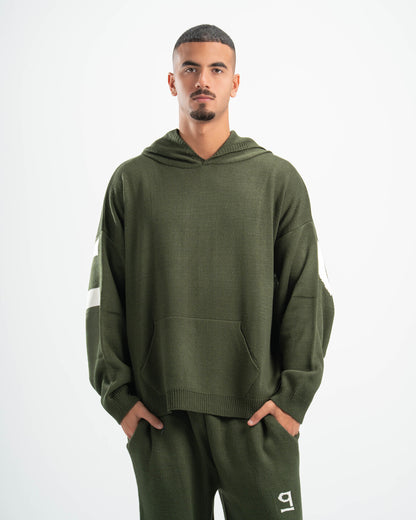 PSYCH OLIVE KNITTED HOODIE