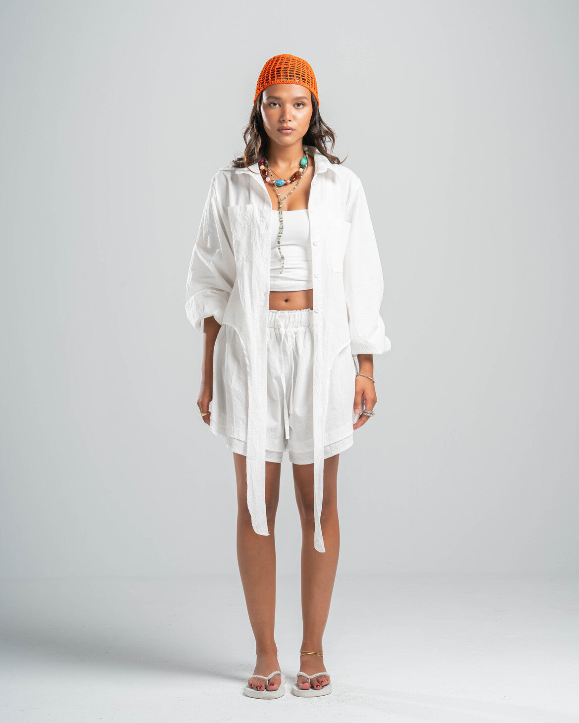 WHITE COASTAL SHORTS