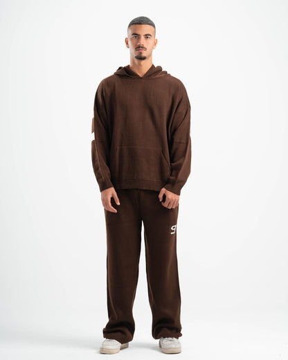 PSYCH BROWN KNITTED HOODIE