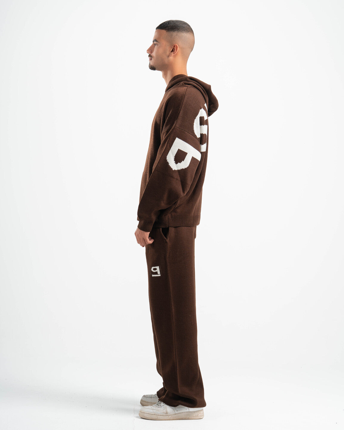 PSYCH BROWN KNITTED HOODIE