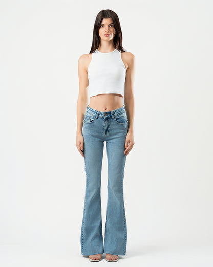 Flared Jeans in Light Blue