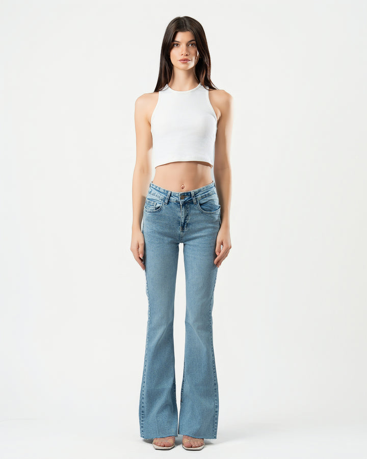 Flared Jeans in Light Blue