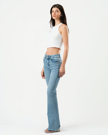 Flared Jeans in Light Blue