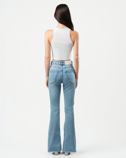 Flared Jeans in Light Blue