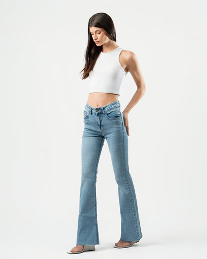 Flared Jeans in Light Blue