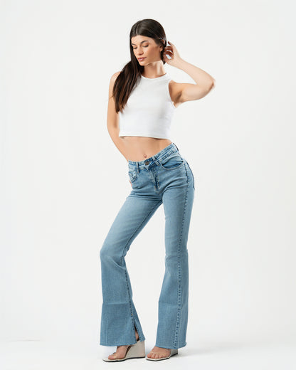 Flared Jeans in Light Blue