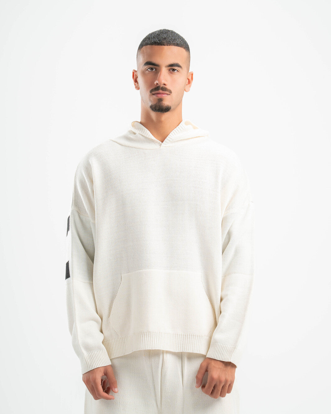 PSYCH WHITE KNITTED HOODIE
