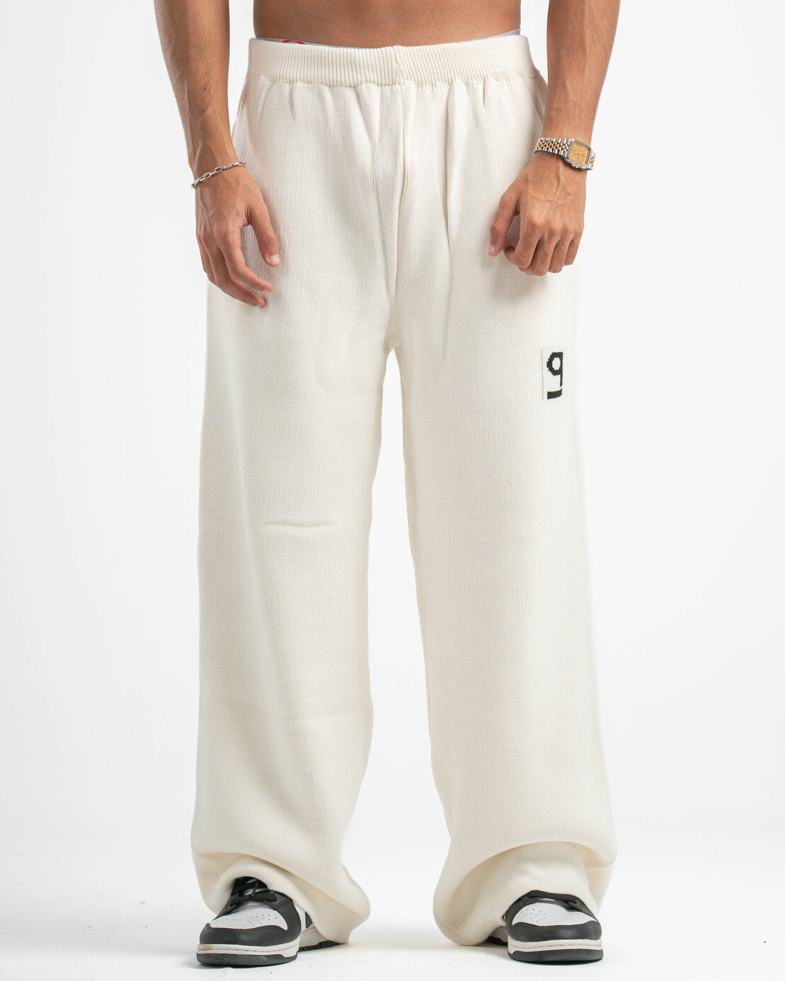 PSYCH WHITE KNITTED PANTS