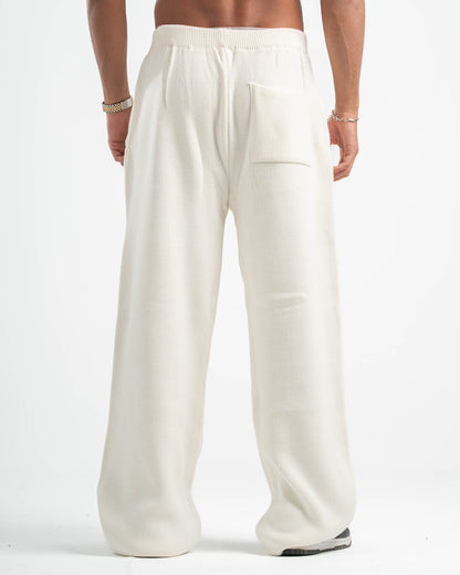PSYCH WHITE KNITTED PANTS