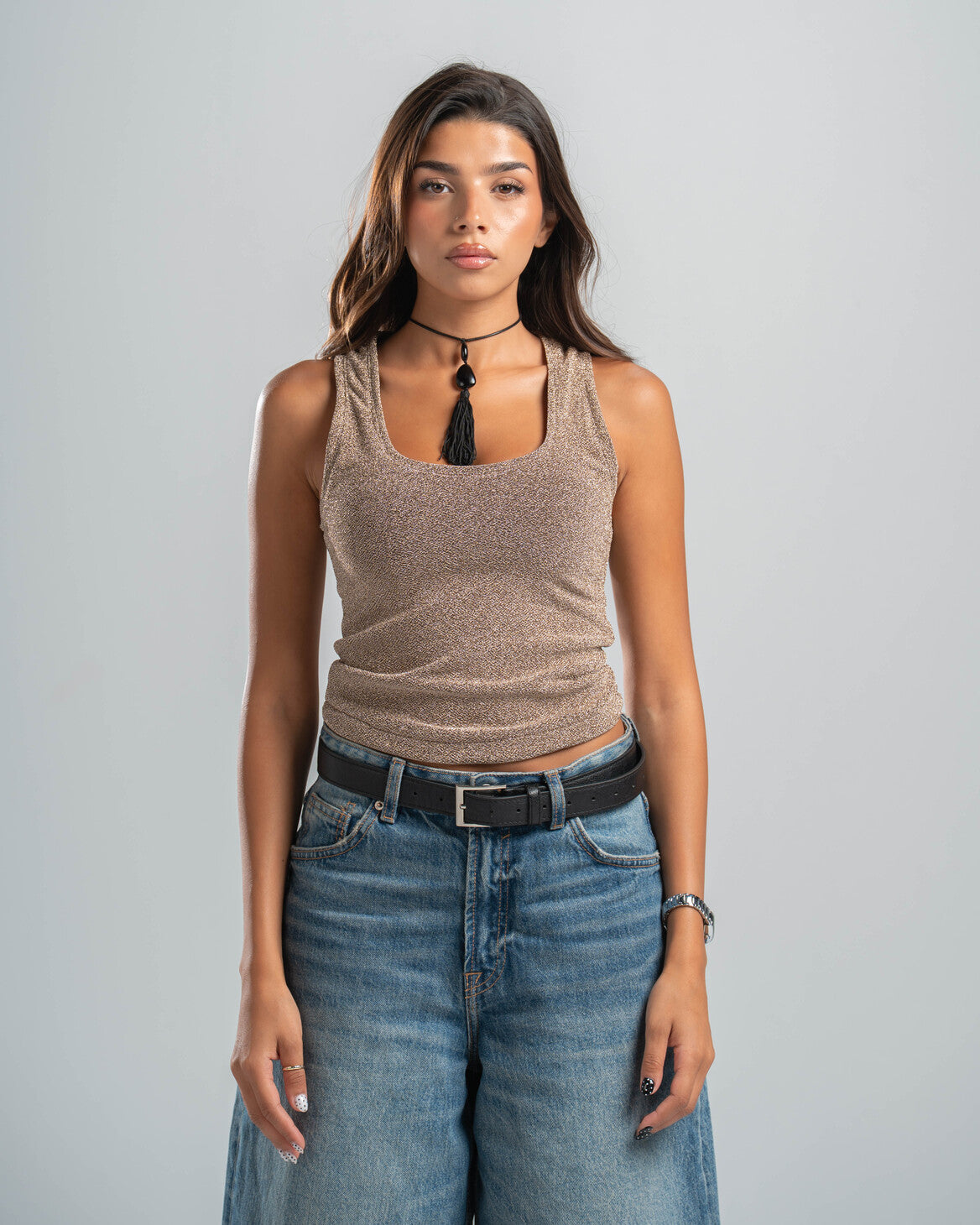 CHAMPAGNE SHIMMER TOP