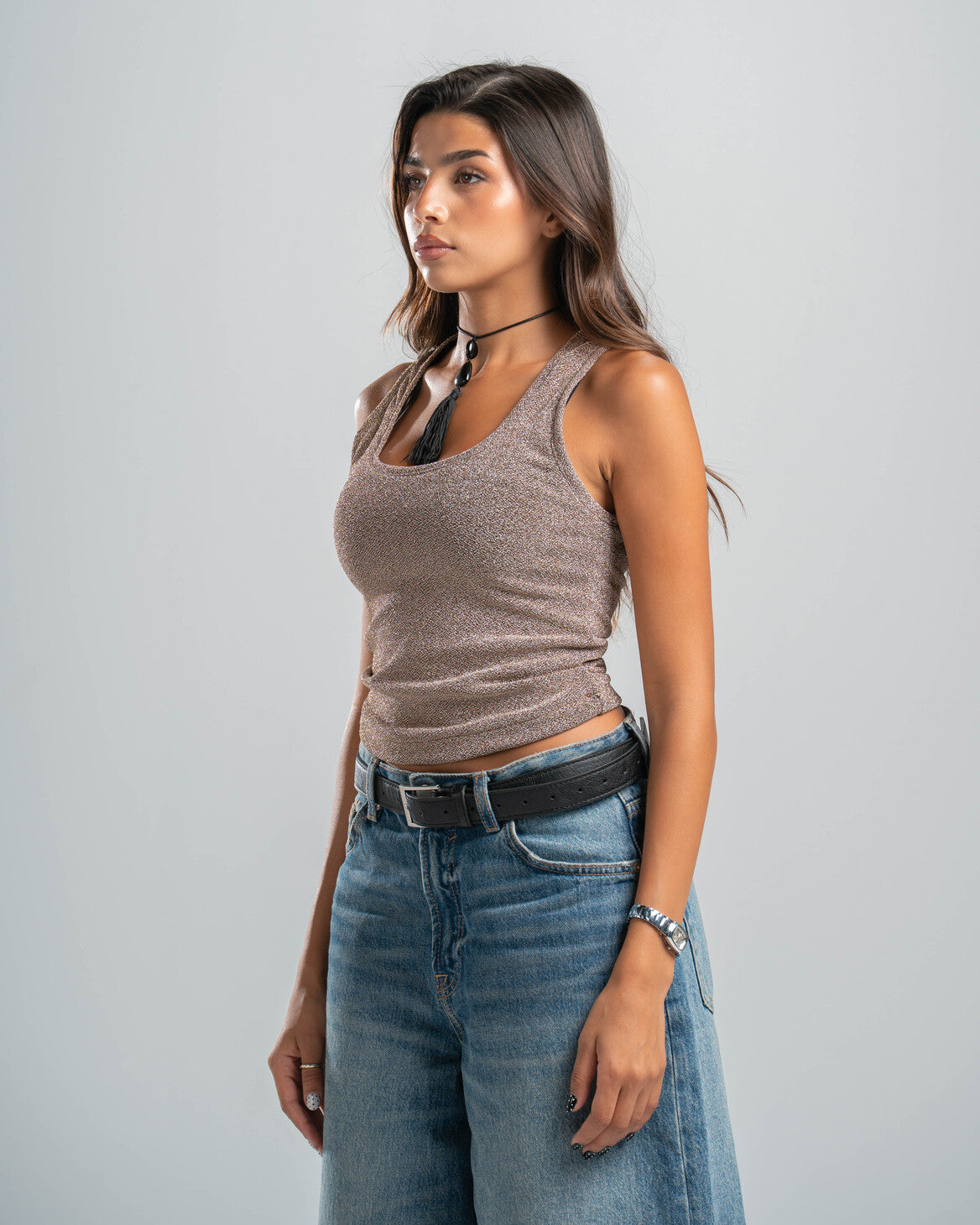 CHAMPAGNE SHIMMER TOP