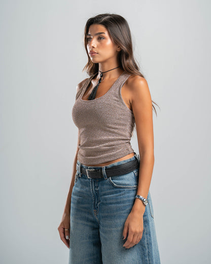 CHAMPAGNE SHIMMER TOP