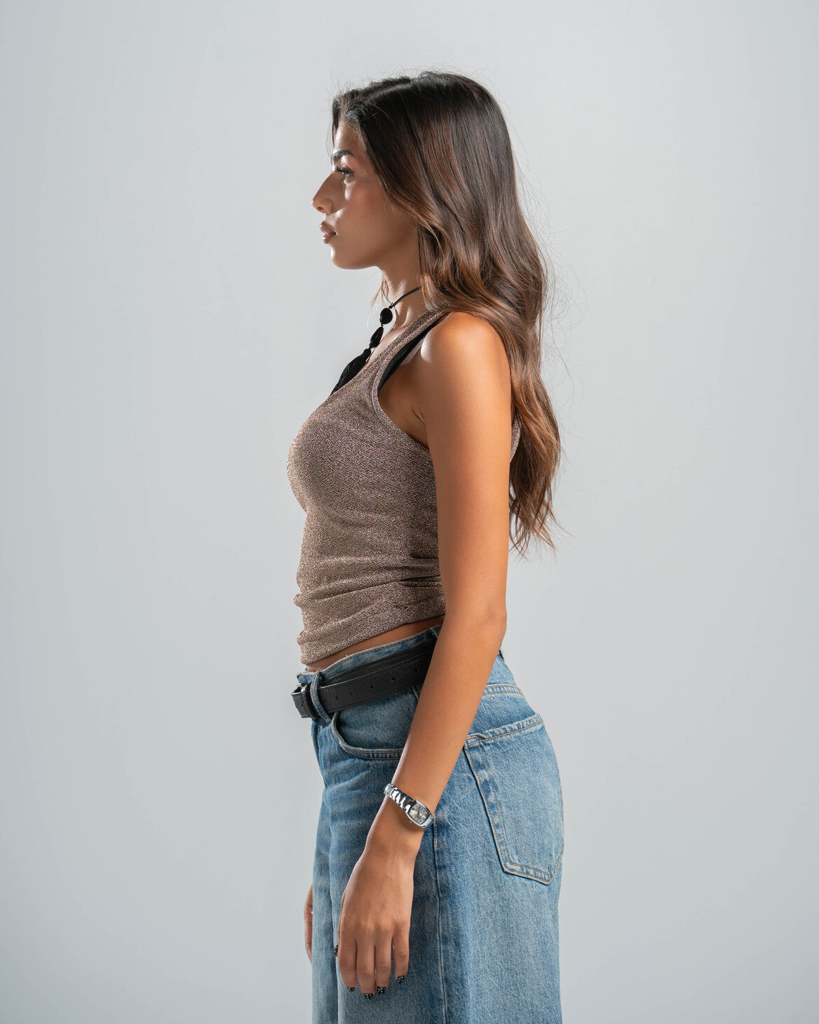CHAMPAGNE SHIMMER TOP