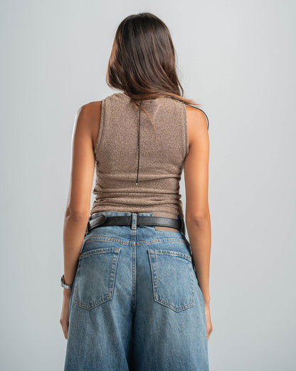 CHAMPAGNE SHIMMER TOP