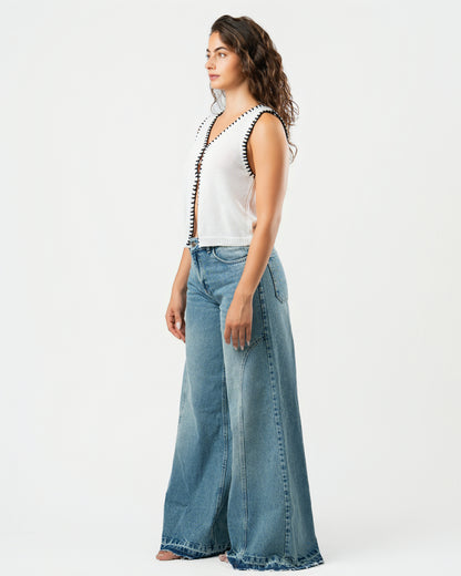 Pattes D’éléphant Jeans in Blue