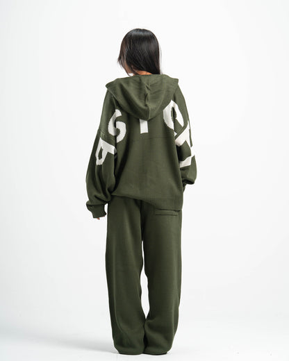 PSYCH OLIVE KNITTED HOODIE