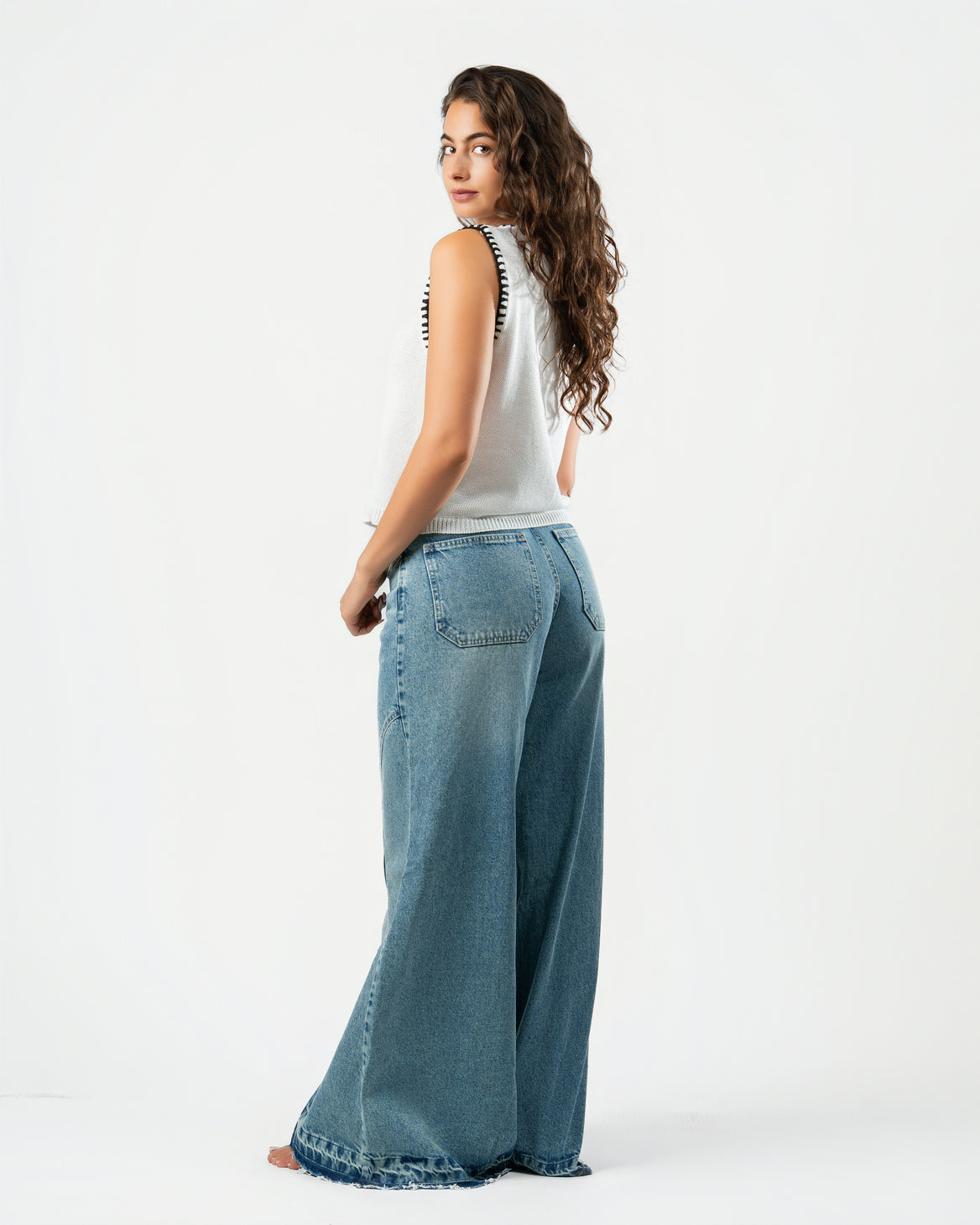 Pattes D’éléphant Jeans in Blue