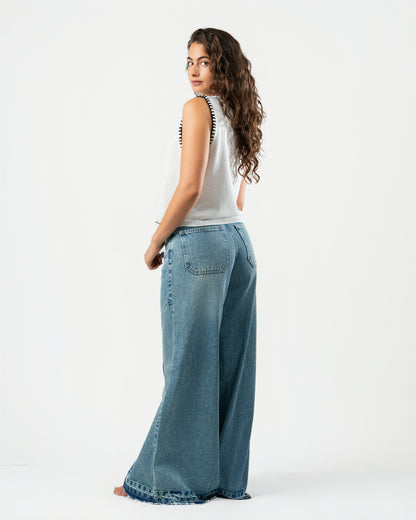 Pattes D’éléphant Jeans in Blue