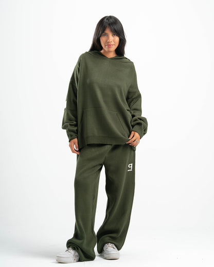 PSYCH OLIVE KNITTED HOODIE