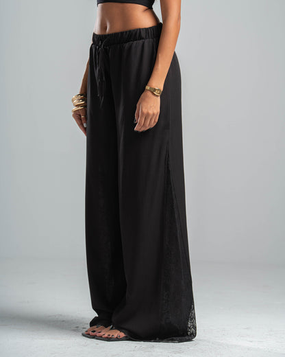 BLACK LACE FLOW PANTS