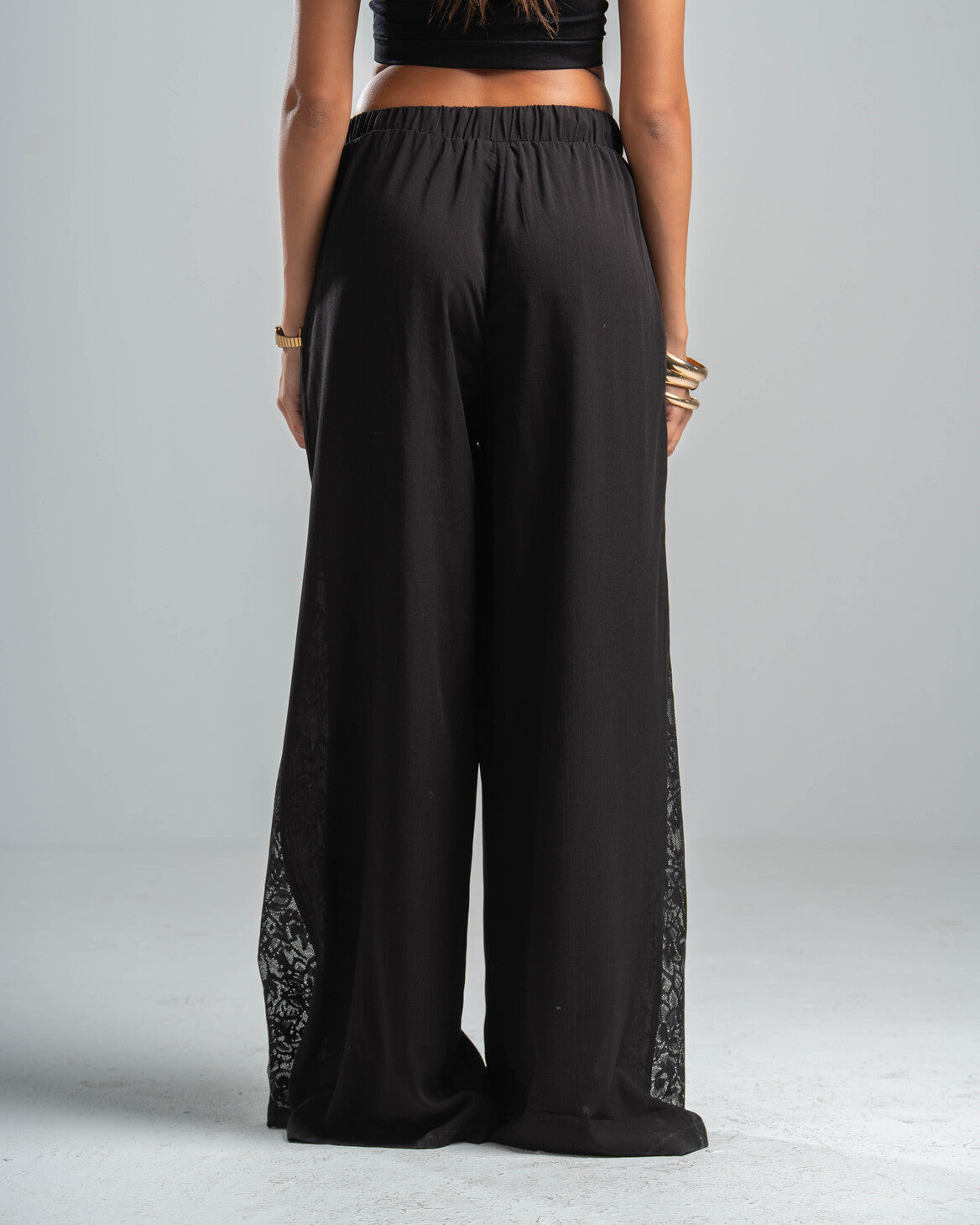 BLACK LACE FLOW PANTS