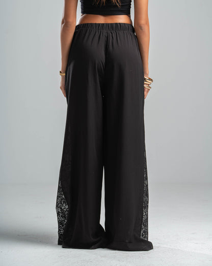 BLACK LACE FLOW PANTS