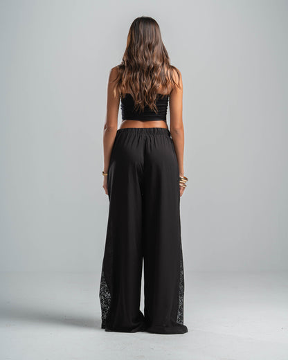 BLACK LACE FLOW PANTS