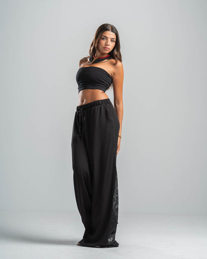 BLACK LACE FLOW PANTS