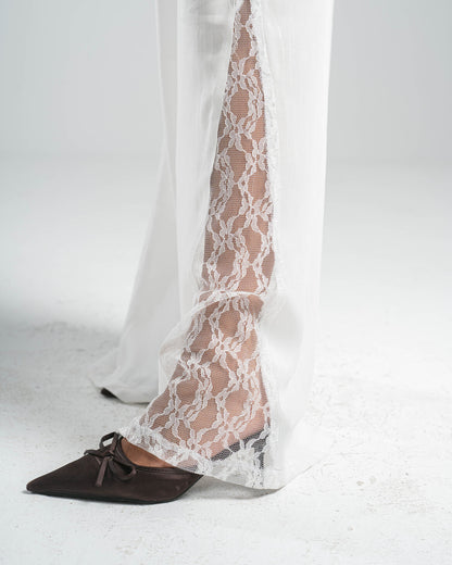 WHITE LACE FLOW PANTS