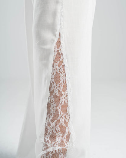 WHITE LACE FLOW PANTS