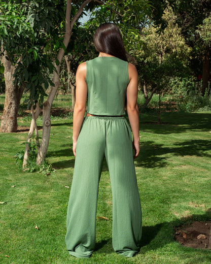 Olive Crinkle Top
