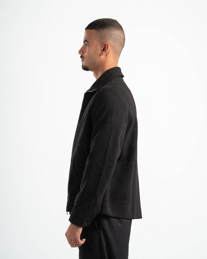 BLACK WOOL BLEND JACKET