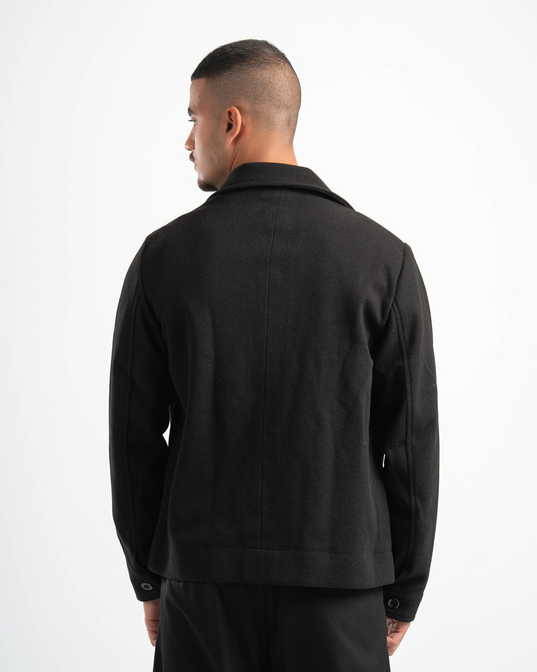 BLACK WOOL BLEND JACKET