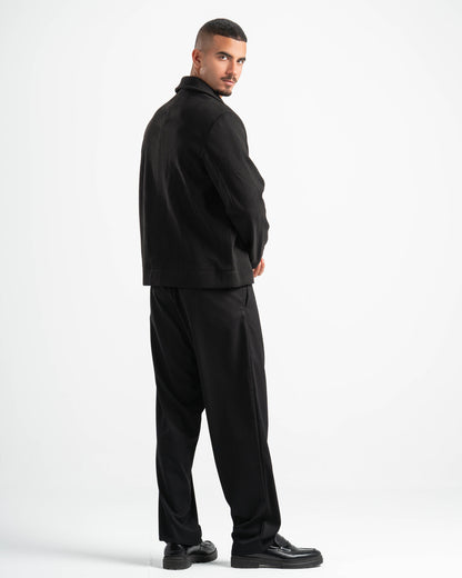 BLACK WOOL BLEND JACKET