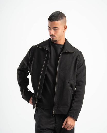 BLACK WOOL BLEND JACKET