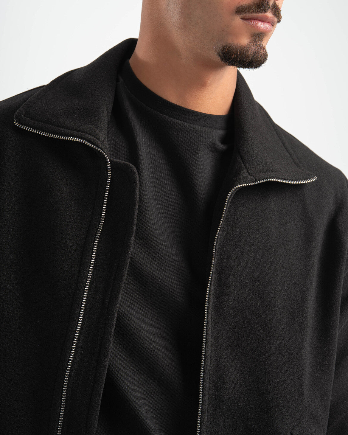 BLACK WOOL BLEND JACKET