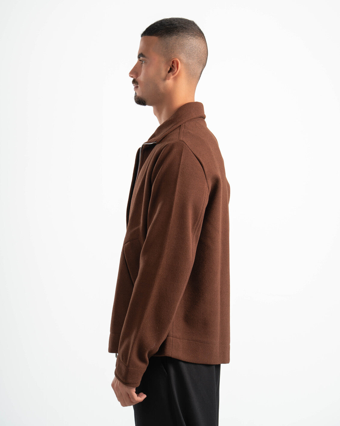 BROWN WOOL BLEND JACKET