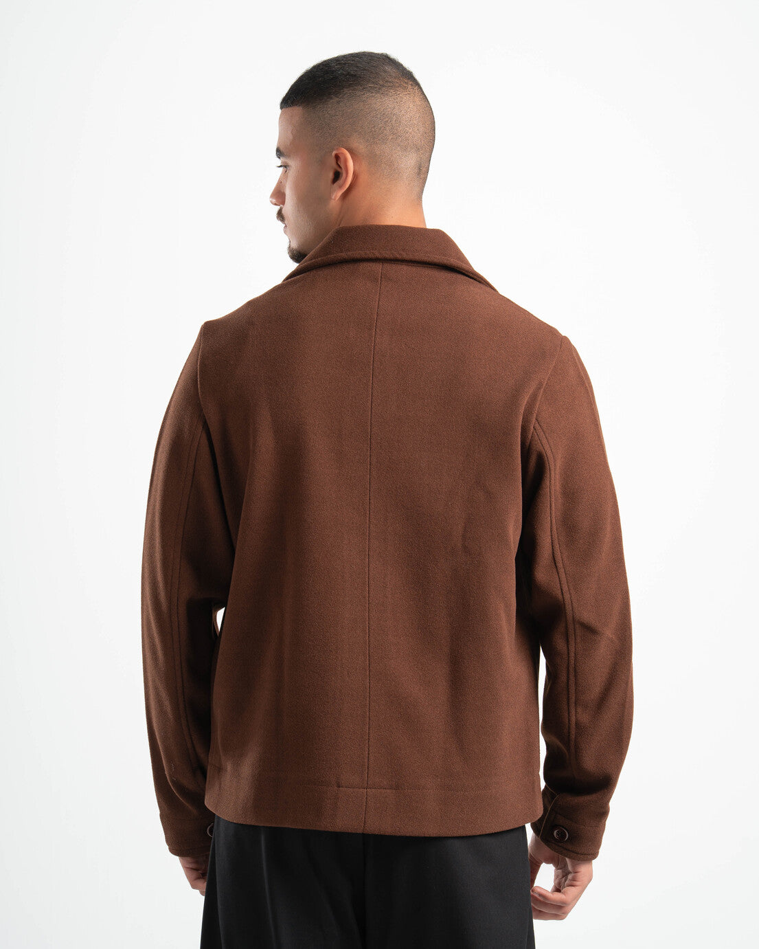 BROWN WOOL BLEND JACKET