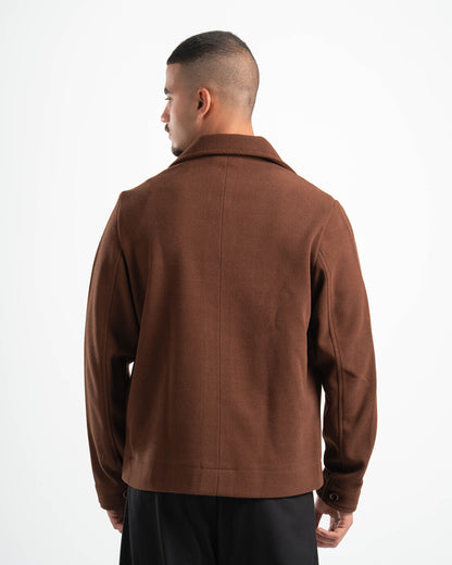 BROWN WOOL BLEND JACKET