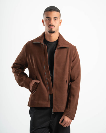 BROWN WOOL BLEND JACKET