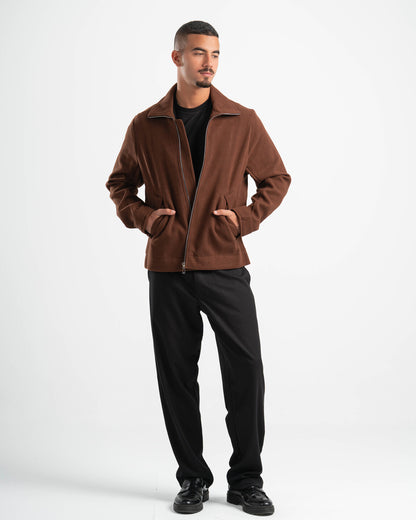BROWN WOOL BLEND JACKET