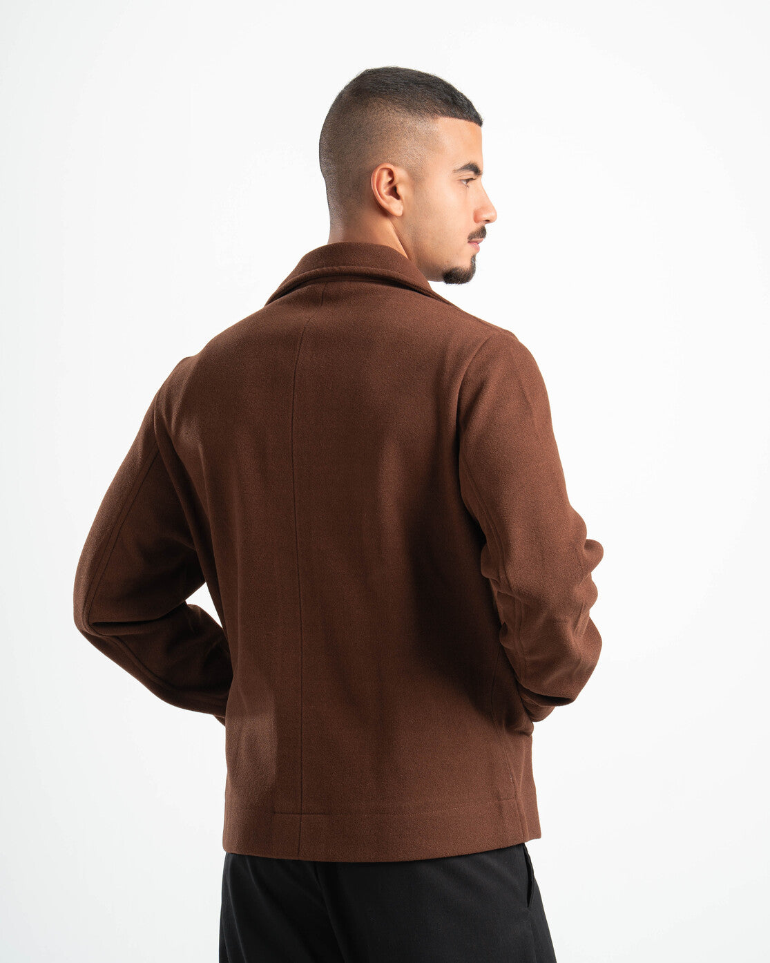 BROWN WOOL BLEND JACKET