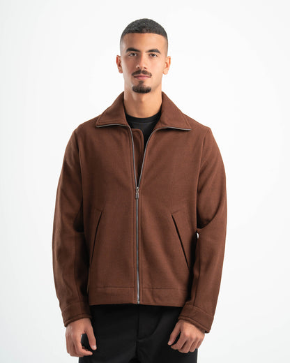 BROWN WOOL BLEND JACKET