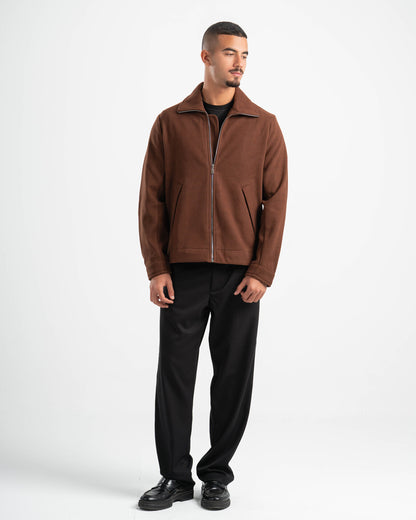 BROWN WOOL BLEND JACKET